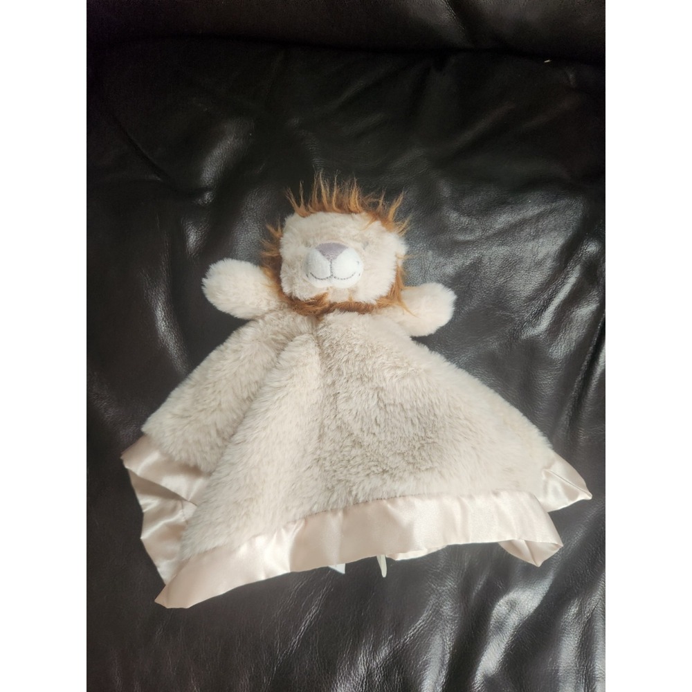 CLOUD ISLAND LION SECURITY BLANKET LOVEY. SATIN EDGES.